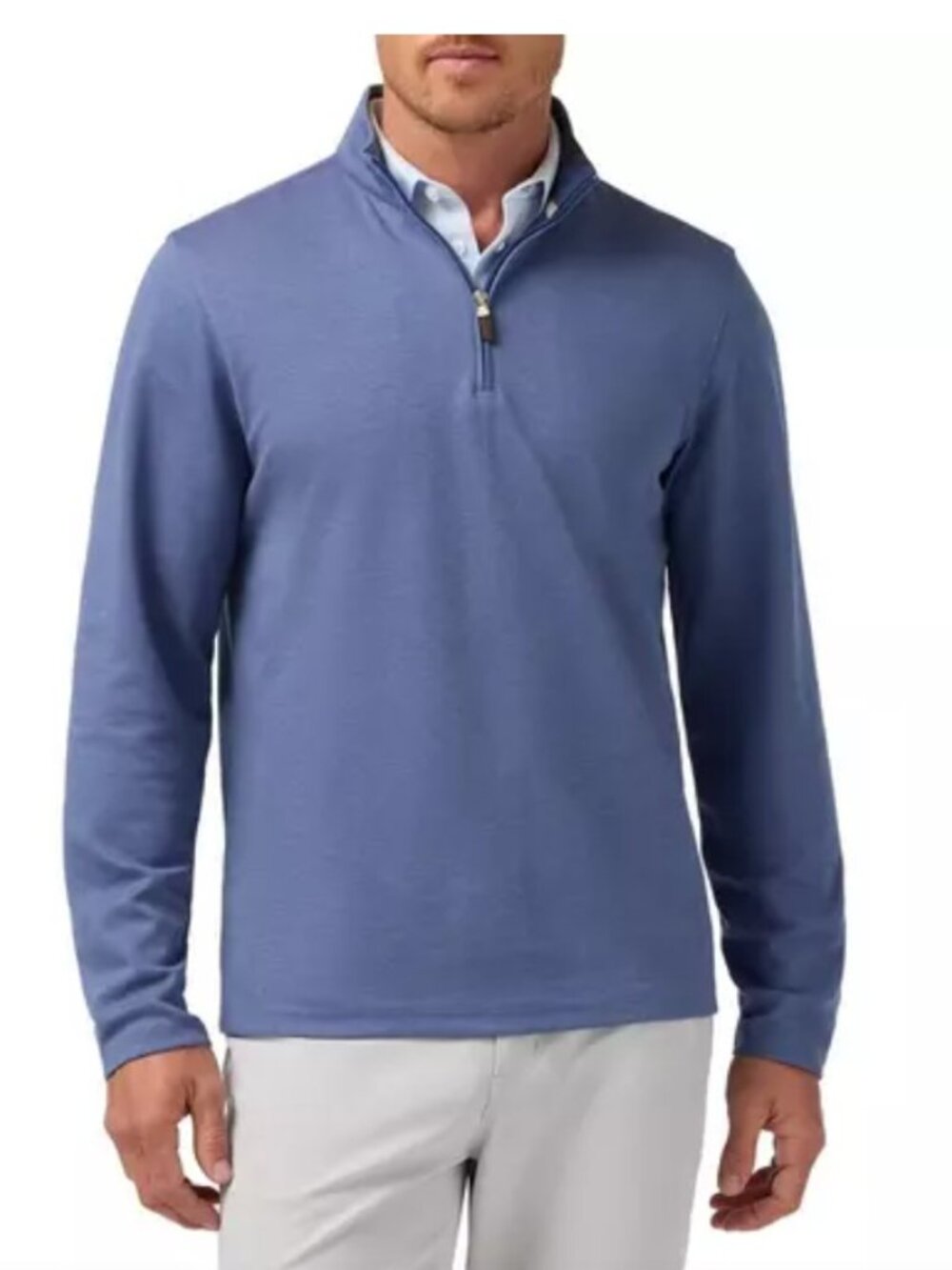 Mizzen+Main Men's PI 1/4 Zip Pullover Coastal Fjord Blue Size Medium